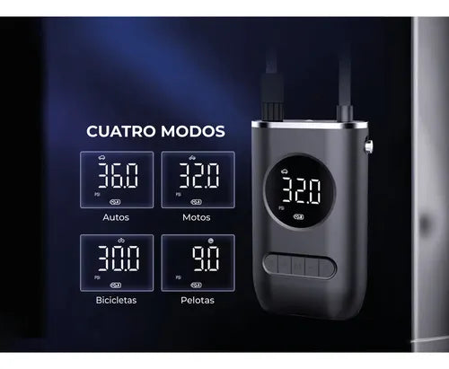 Inflador Portátil Inalámbrico Recargable